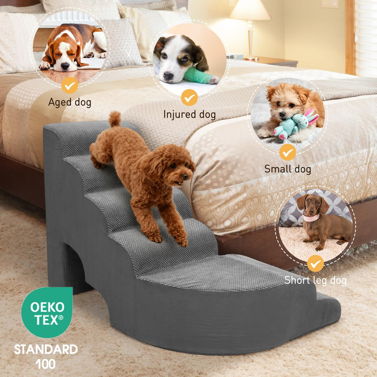 L Shaped 6 Steps Dog Stairs E46820
