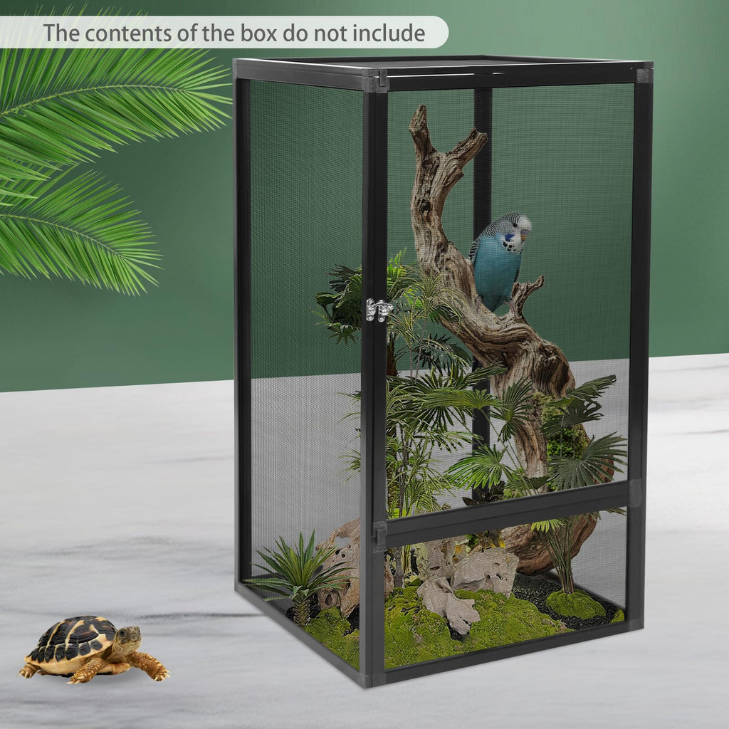 17.7x17.7x31.5 inch Aluminum Alloy Mesh Reptile Terrarium E4921