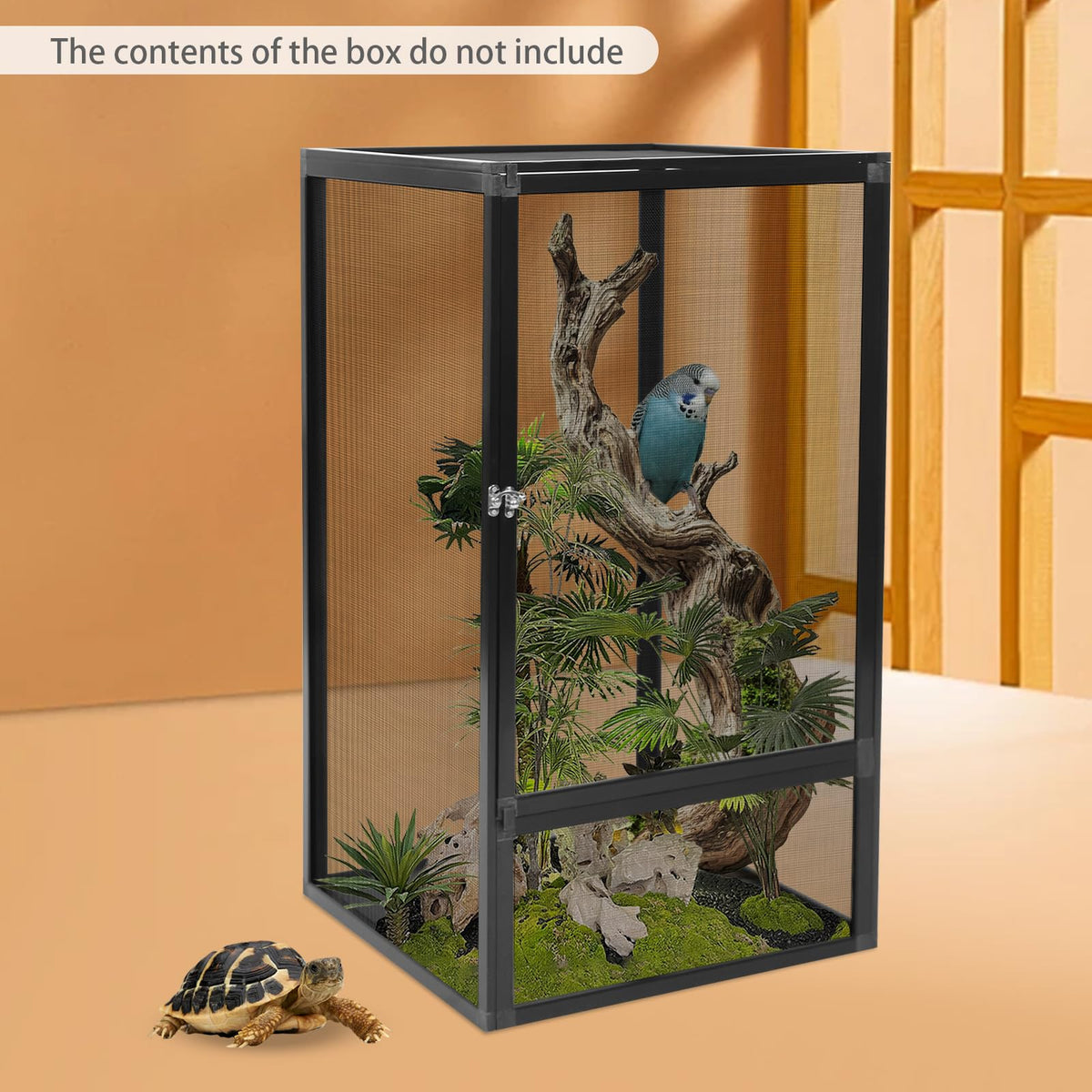 17.7x17.7x31.5 inch Aluminum Alloy Mesh Reptile Terrarium E4921