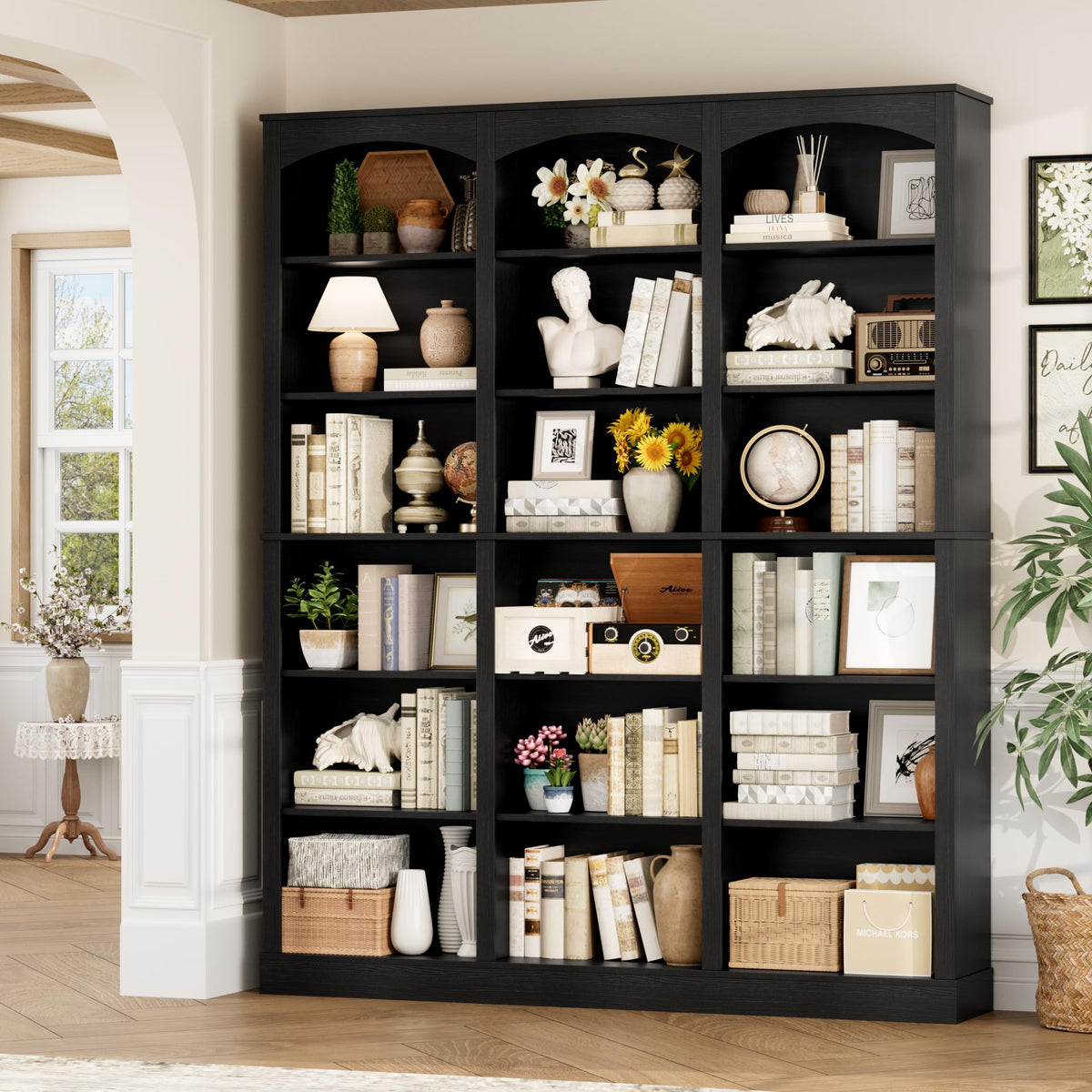 71" 6 Tier Black Bookshelf K192473