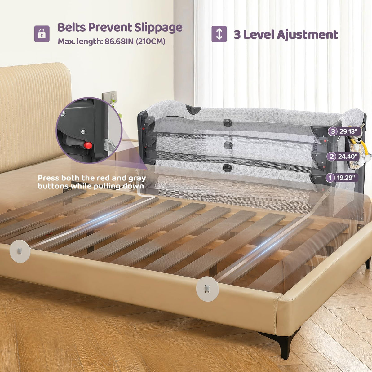 3 in 1 Wide Baby Bassinet with Mattress Y56658