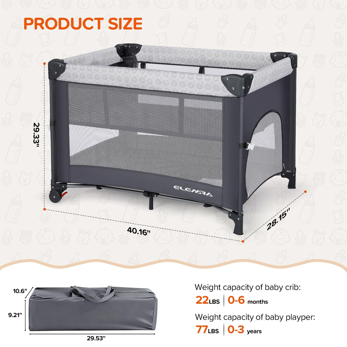 3 in 1 Wide Baby Bassinet with Mattress Y56658