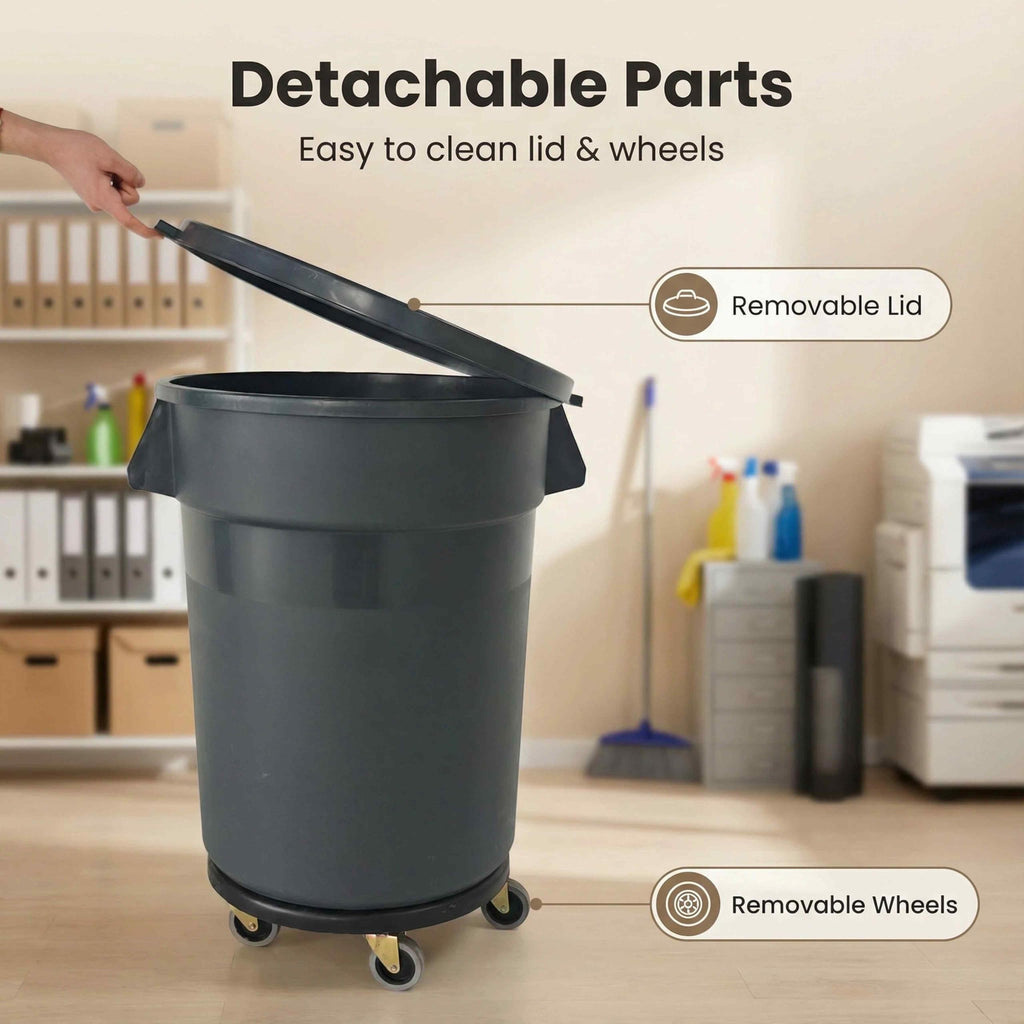 32 Gallon Outdoor Trash Can with Lid and Wheels P354