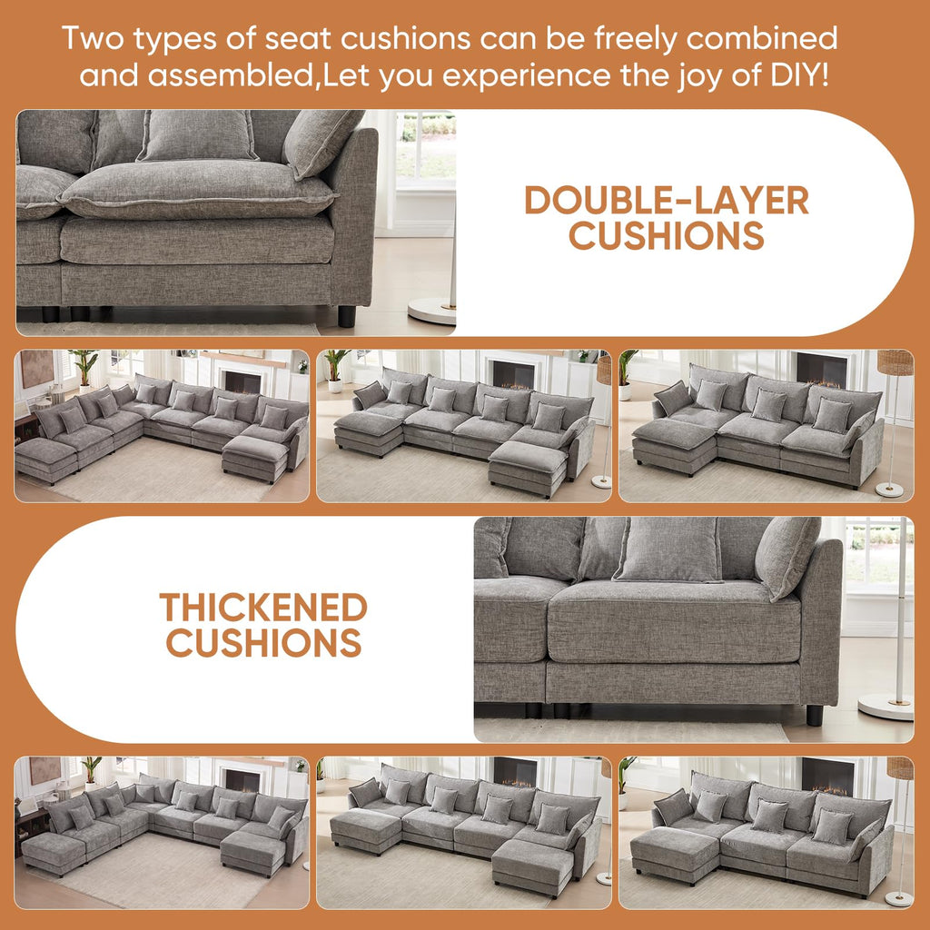 Light Gray Chenille 2 Seater Sofa with Pillows G683631