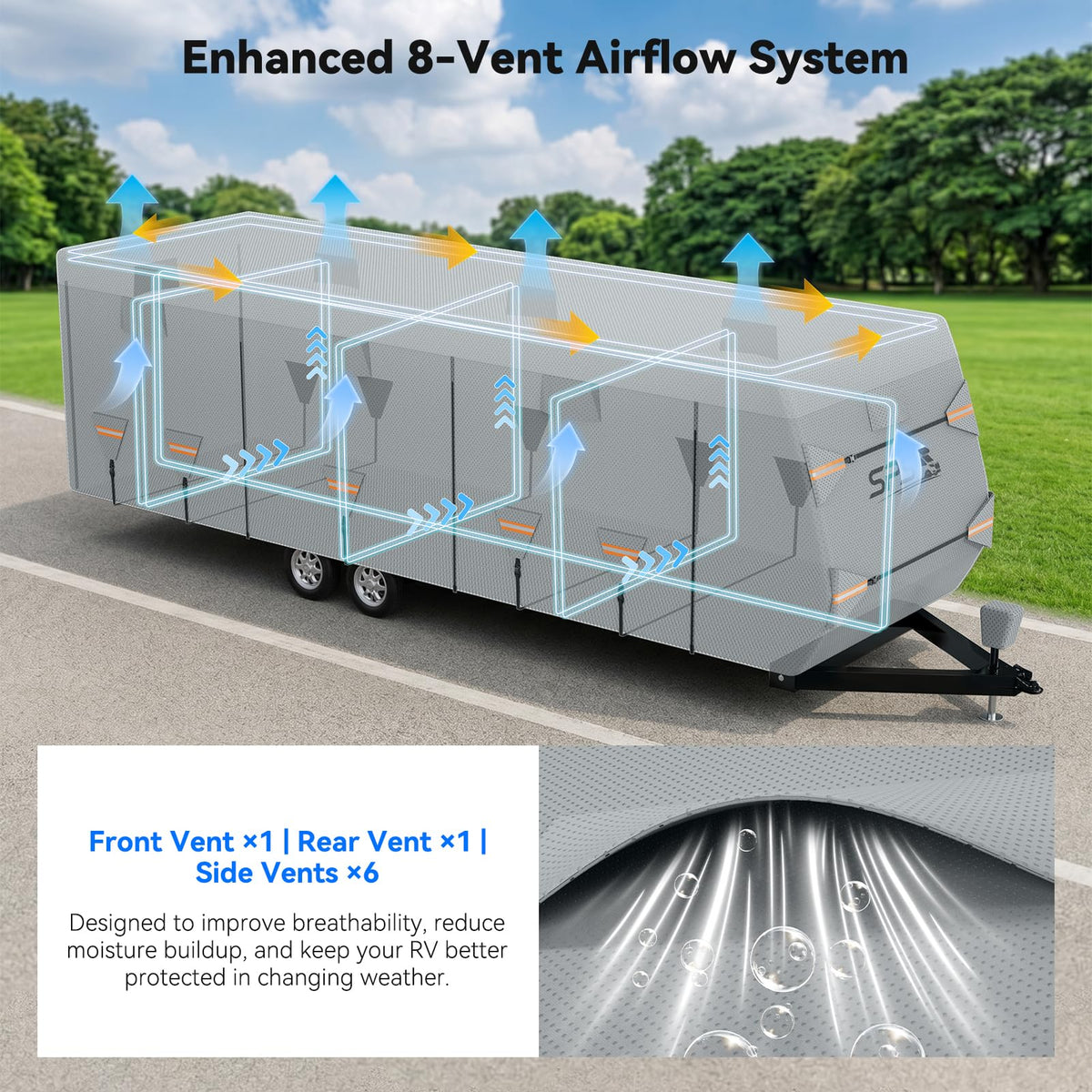 Waterproof Ripstop Travel Trailer RV Cover 24-27ft H25122