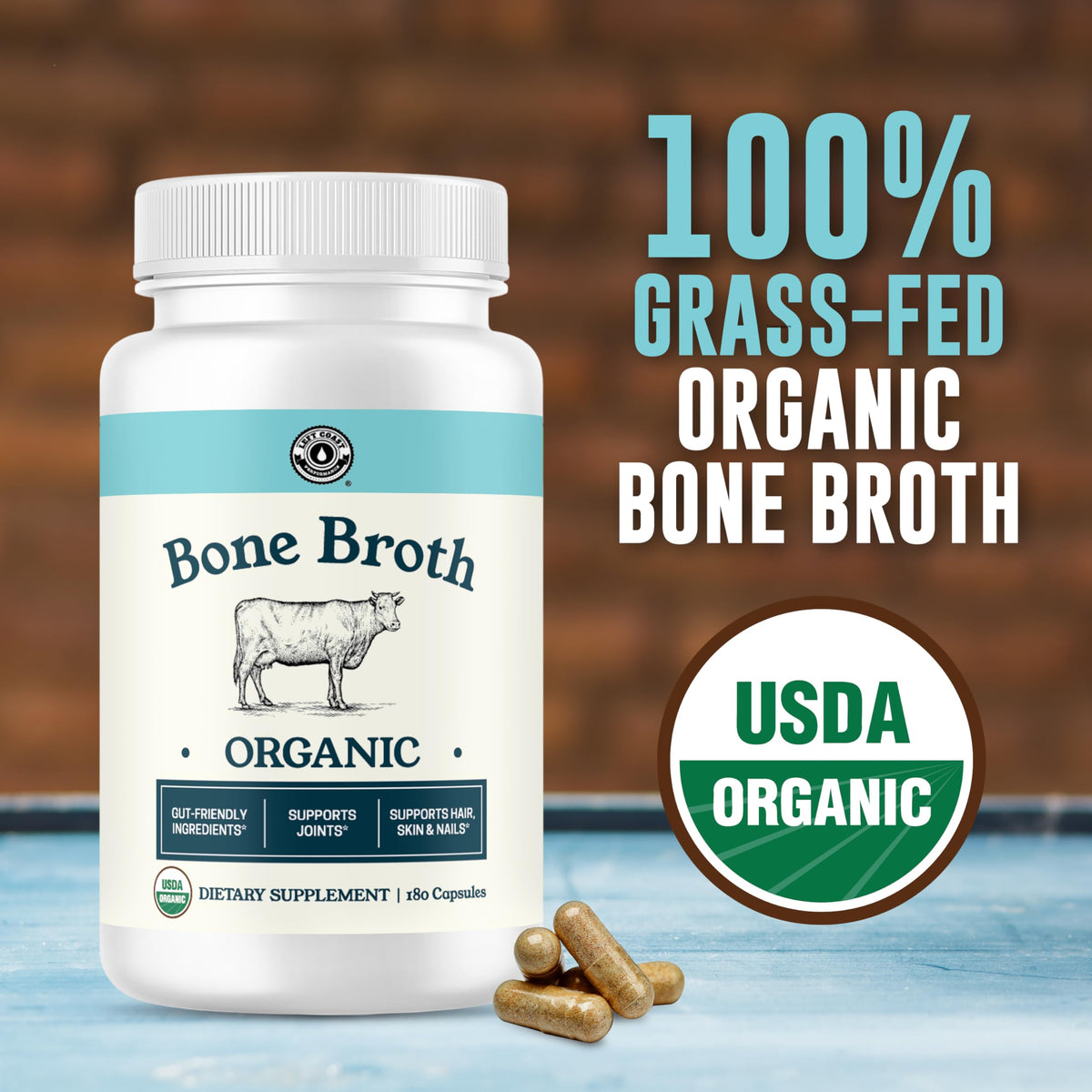 Bone Broth Capsules with Collagen, 180 Capsules L90735