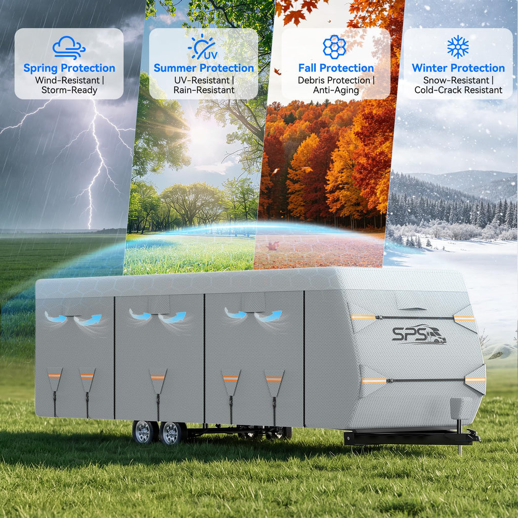 Waterproof Ripstop Travel Trailer RV Cover 24-27ft H25122