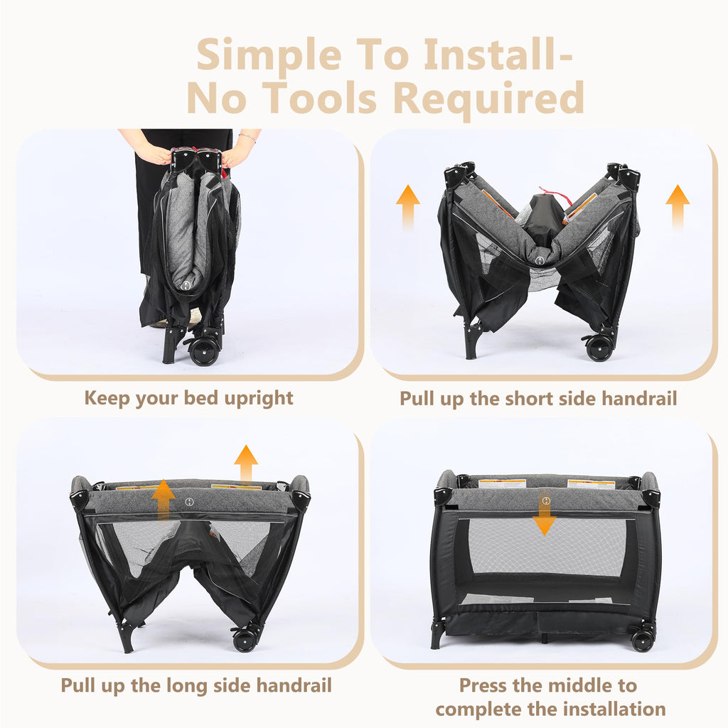 4 in 1 Black Baby Playard J207