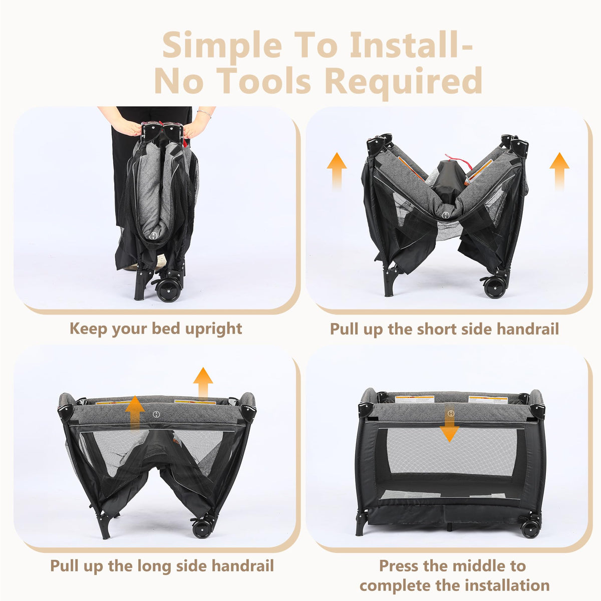 4 in 1 Black Baby Playard J207