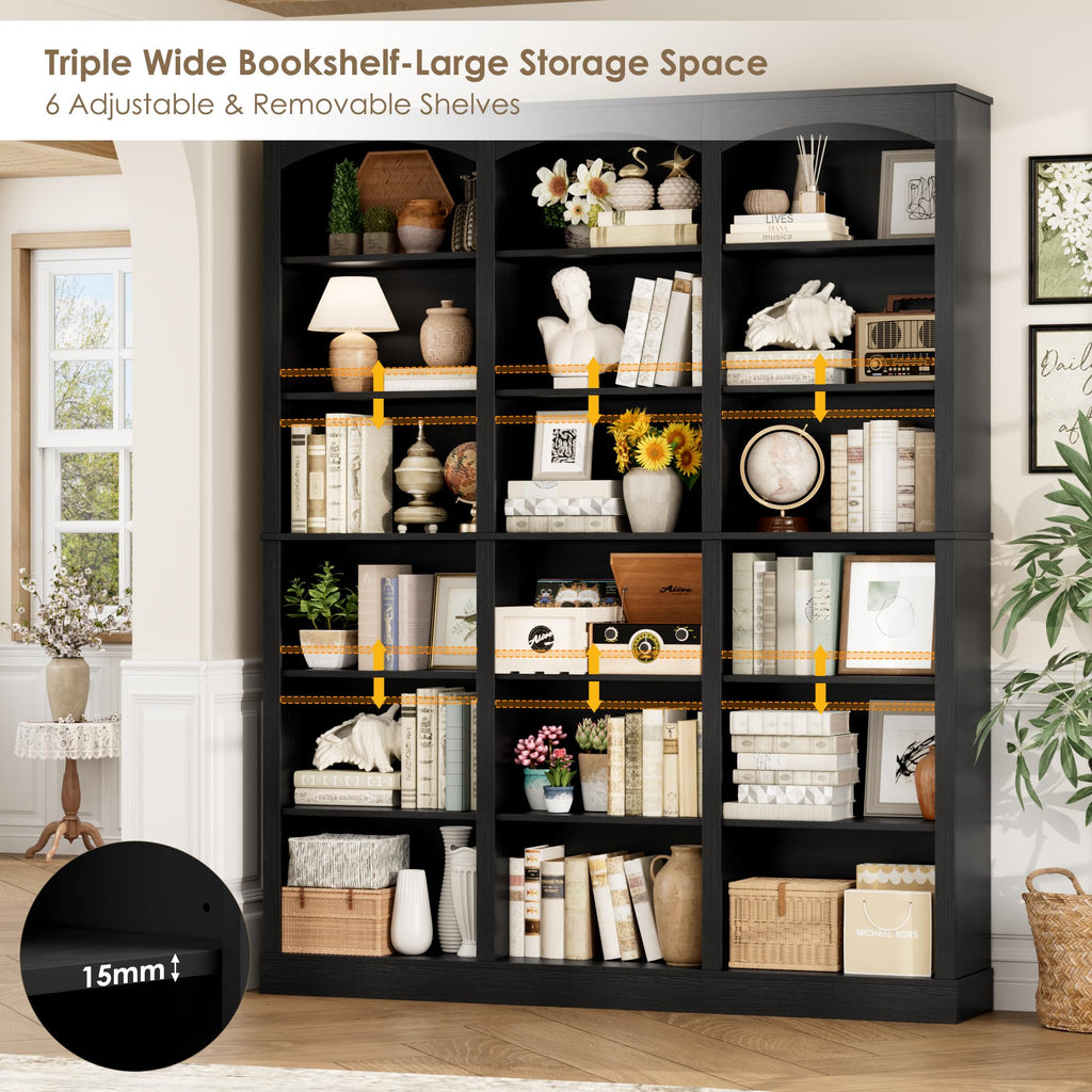 71" 6 Tier Black Bookshelf K192473