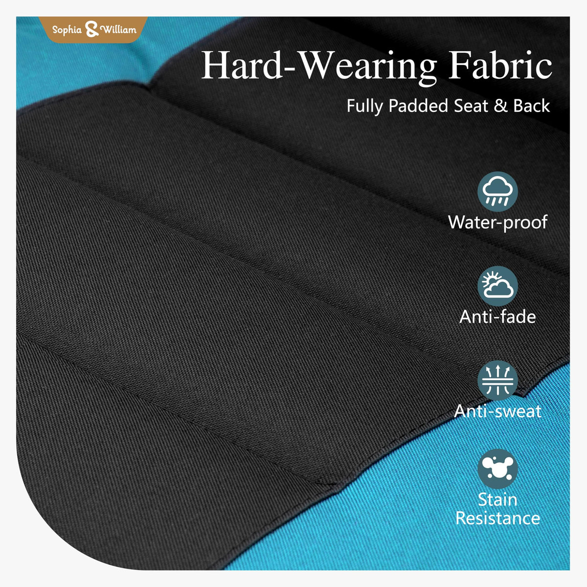 Aqua Padded Zero Gravity Chair Set of 2 D933