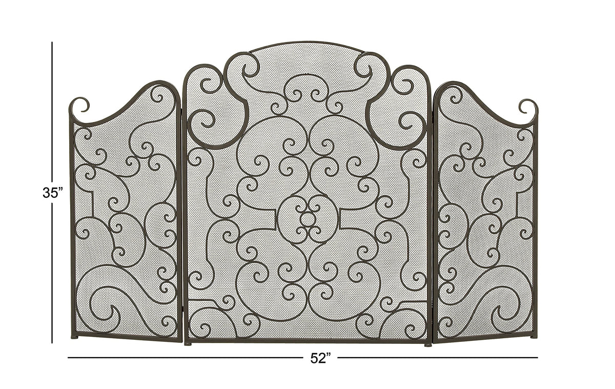 Metal 3 Panel Fireplace Screen G239