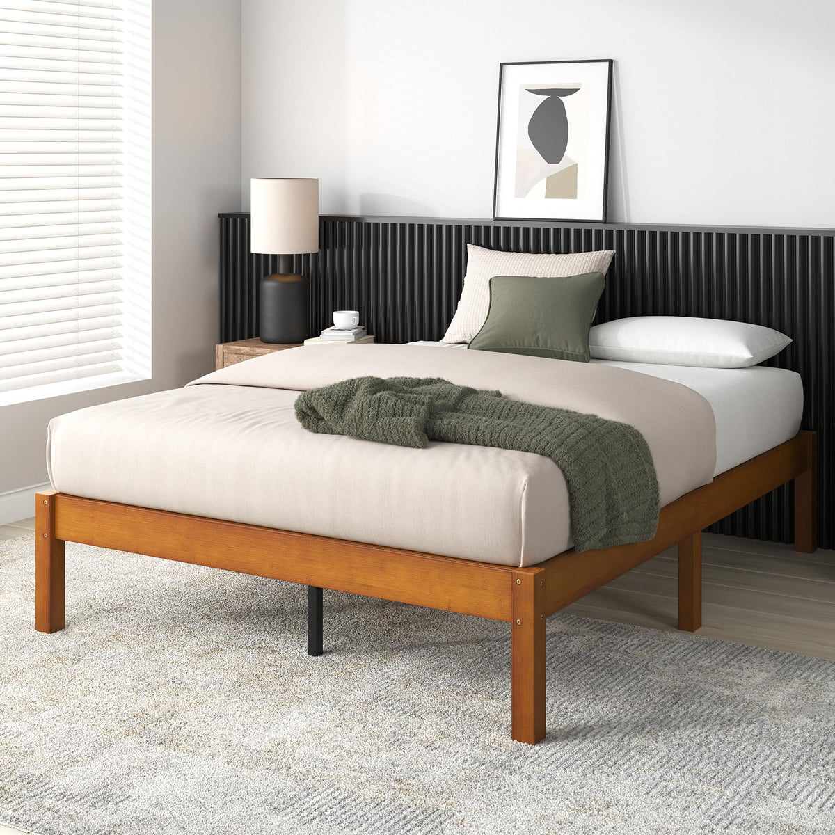 14 Inch Bamboo Platform Bed Frame, Queen T60817
