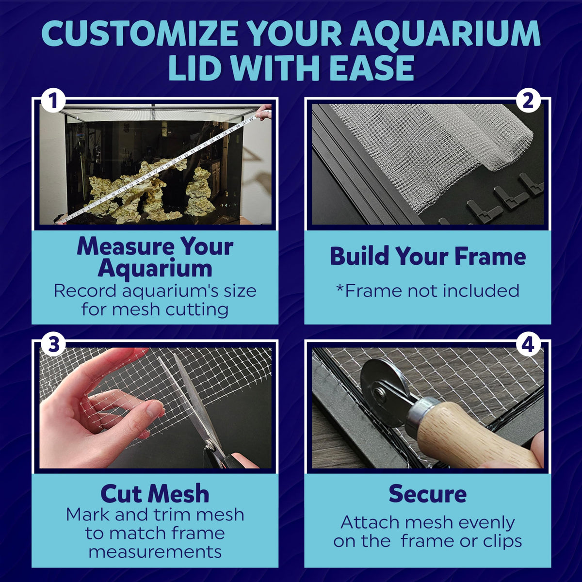 Aquarium Mesh Lid Clear Netting Top Cover 4x5 ft C762