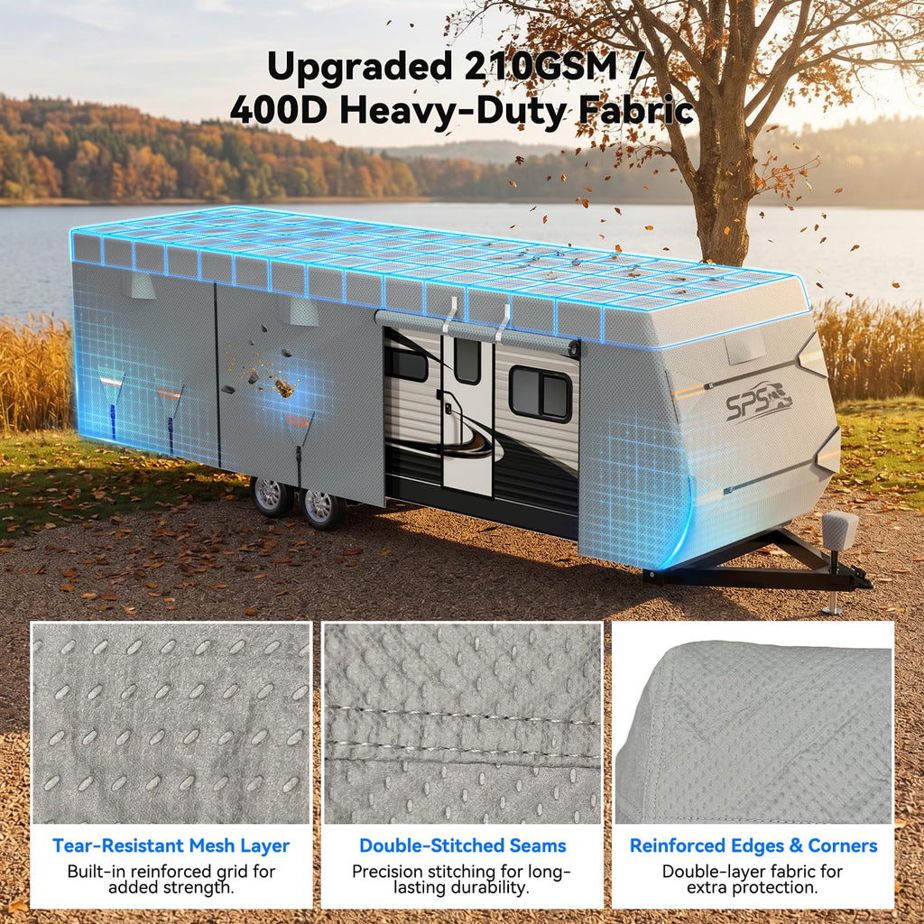 Waterproof Ripstop Travel Trailer RV Cover 24-27ft H25122