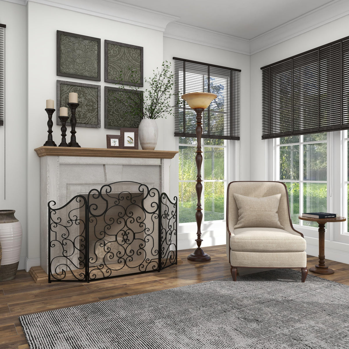 Metal 3 Panel Fireplace Screen G239