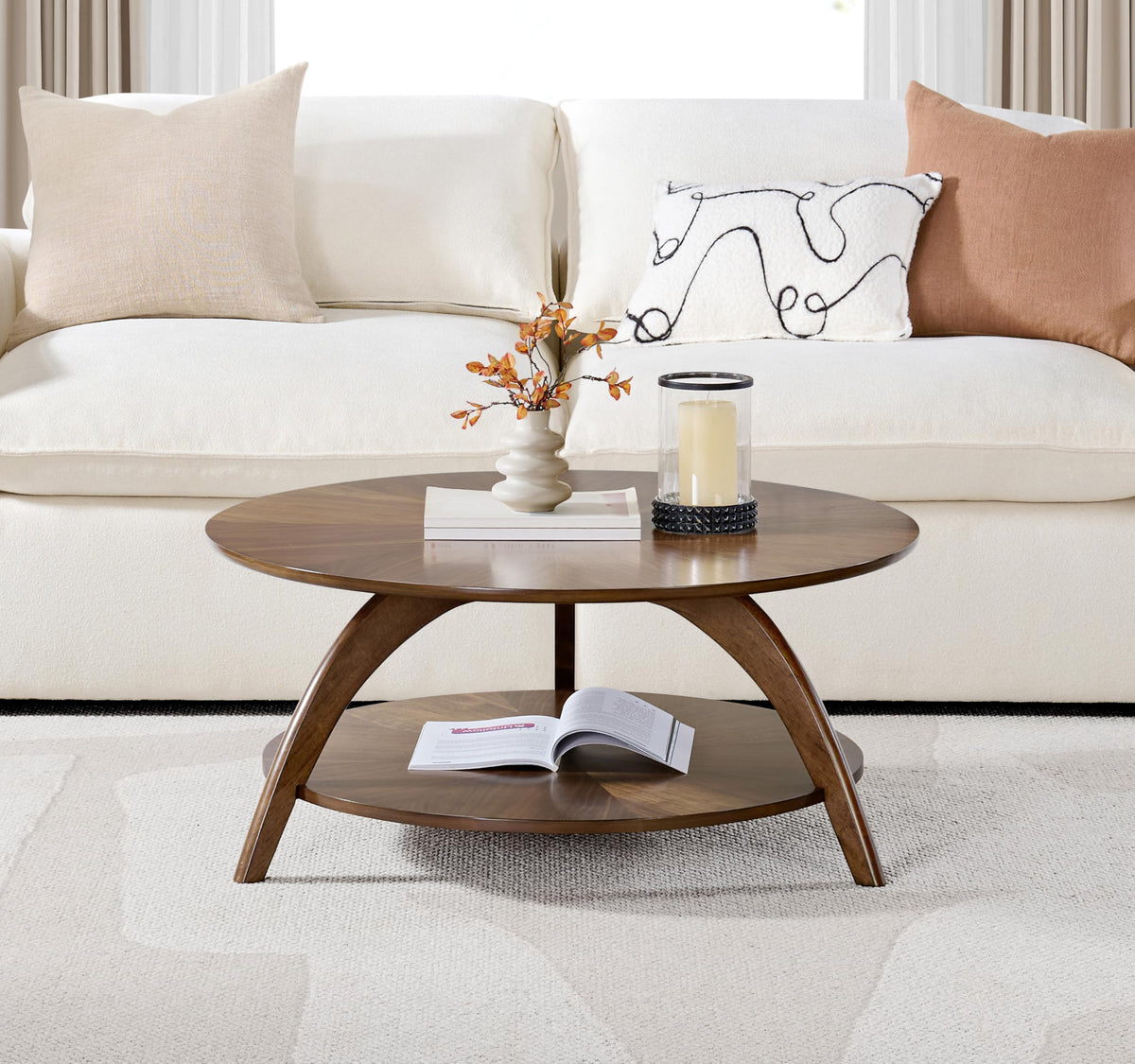 Round Wood Coffee Table U1243